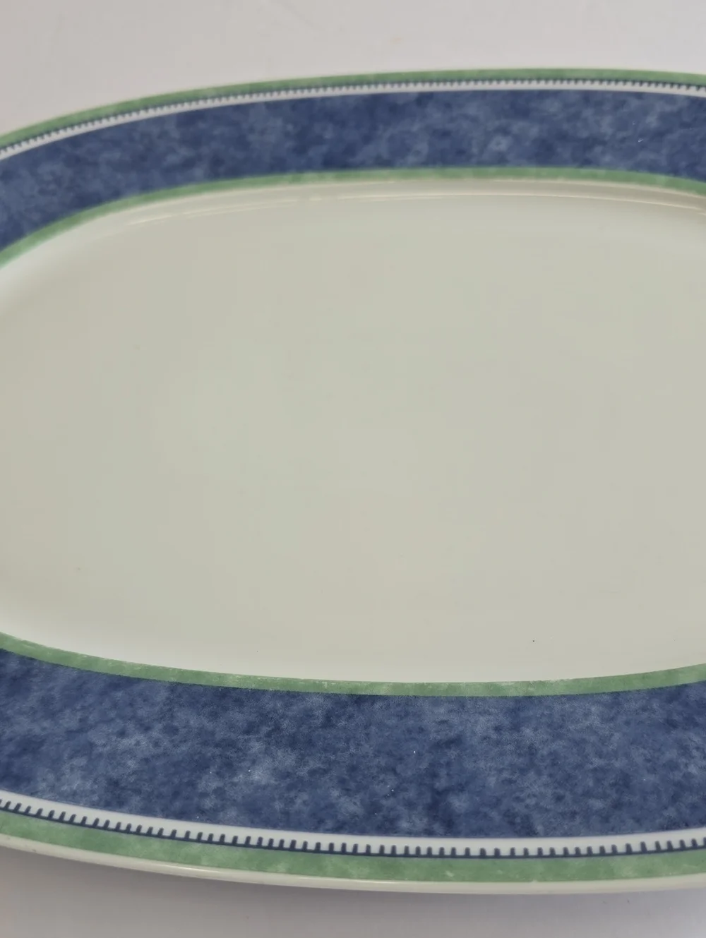 Villeroy & Boch Switch 3 Porcelain Oval Platter Blue Green Germany 13.75